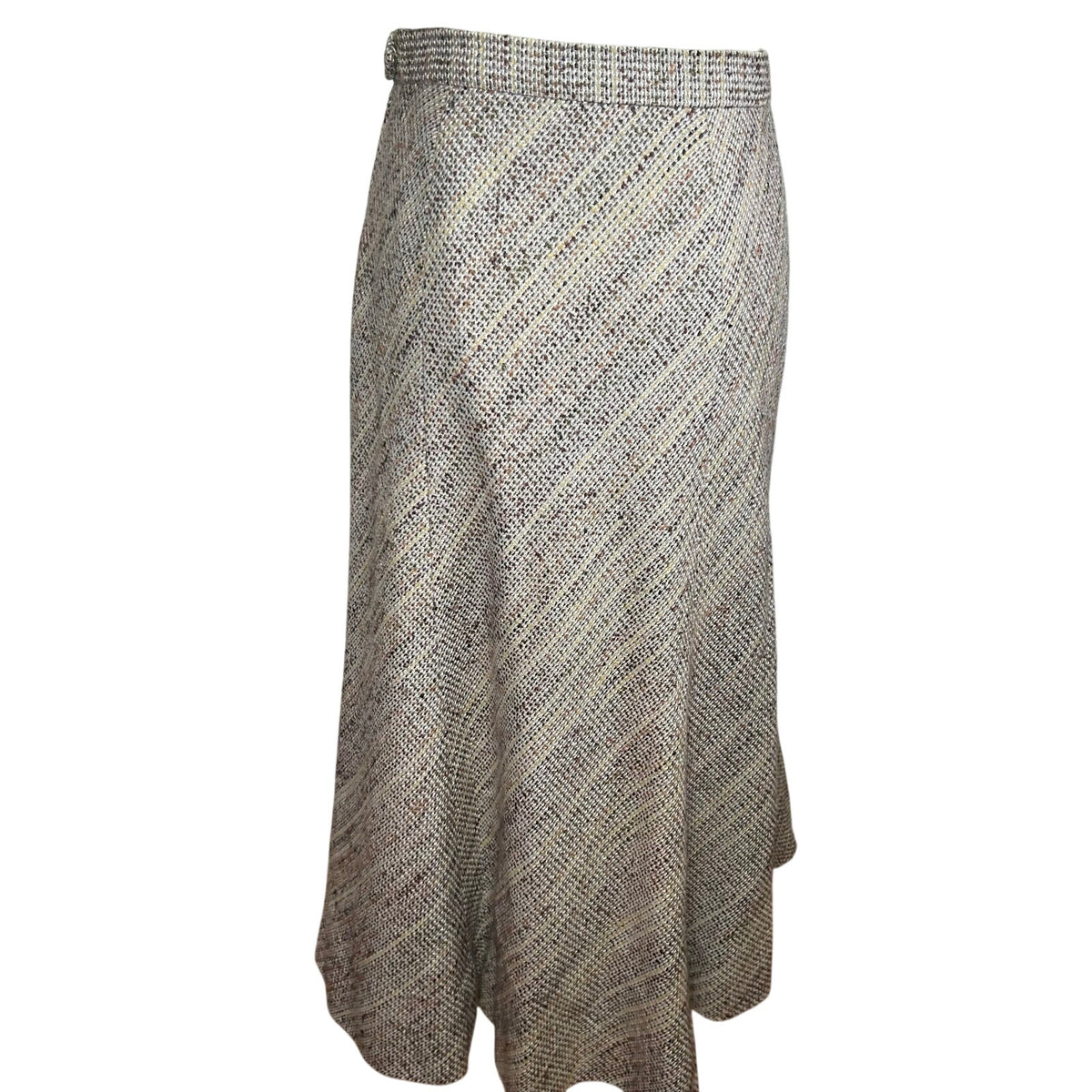 VTG 60s Bespoke S Wool Midi Skirt Retro Mod Dark Academia Twee Preppy Minimalist