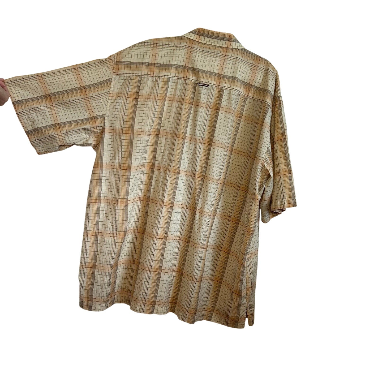 4XLT Attitude Brown Plaid Short Sleeve Casual Button Down Camp Shirt Big Tall