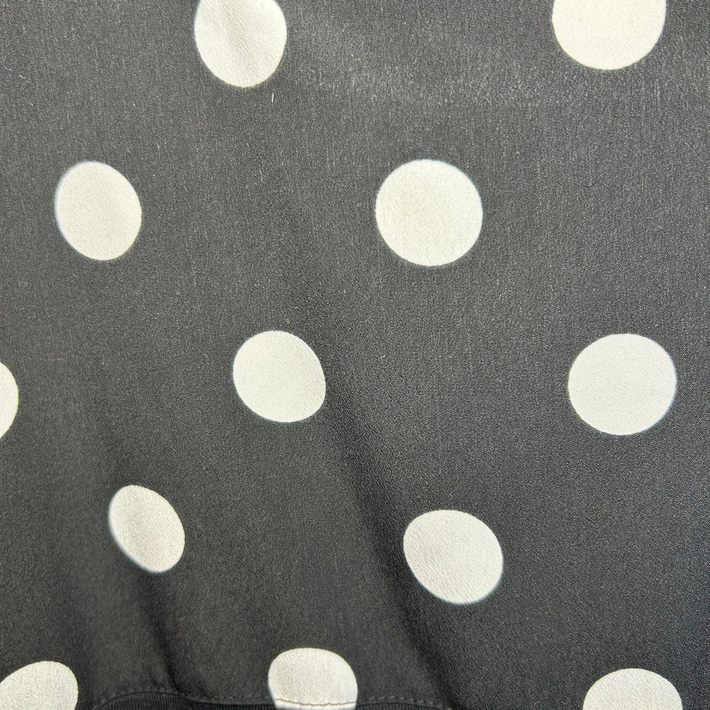 Evri Plus XL Black White Polka Dot Blouse Knit Jersey Plus Size Casual Retro