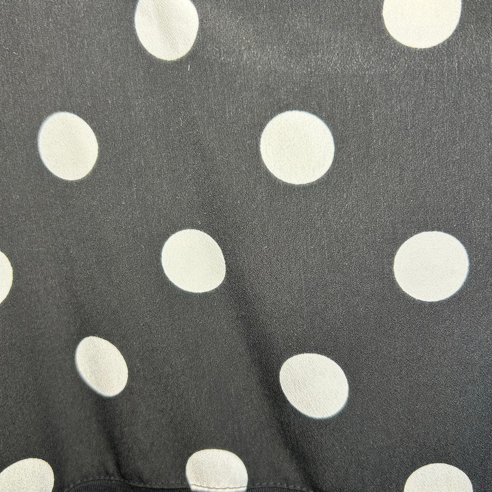Evri Plus XL Black White Polka Dot Blouse Knit Jersey Plus Size Casual Retro