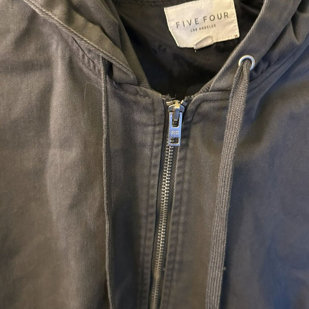 Five Four Los Angeles Canton Hooded Jacket Gray Canvas Utility Streetwear M