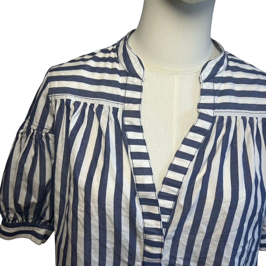 Anthropologie Blue White Striped Dolman Sleeve Top XS Cotton Casual Chic Boho