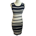 Two-O-Two Co Ltd Striped Knit Bodycon Dress Navy White Small