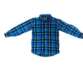 Cat & Jack Boys Blue Green Plaid Shirt Size 6/7 Long Sleeve FLAW
