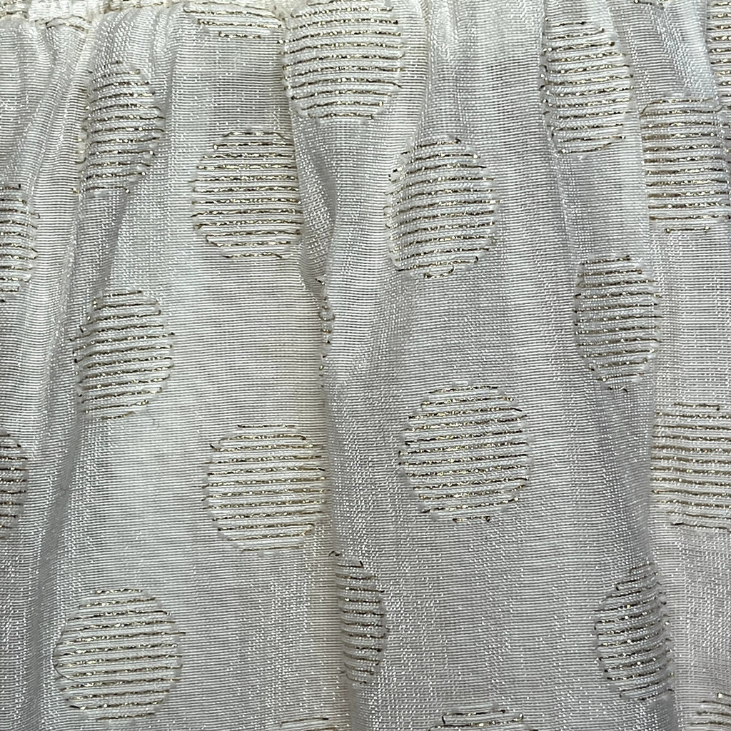 Free People Metallic Polka Dot Dress S Smocked Button Down Knee Length Cottage