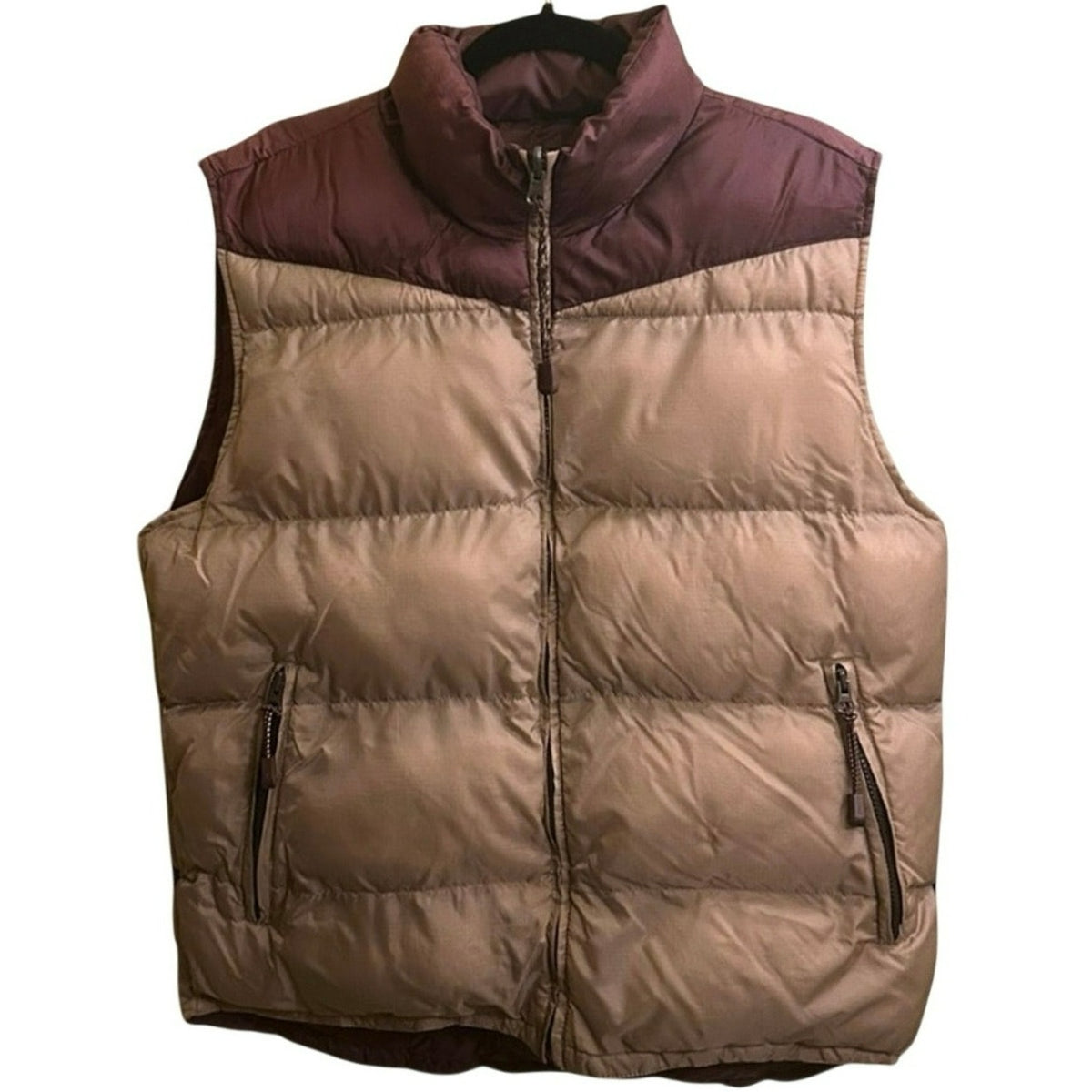 VTG Arizona Jean Co Reversible Puffer Vest Y2K Bronze Tan Gorpcore Large