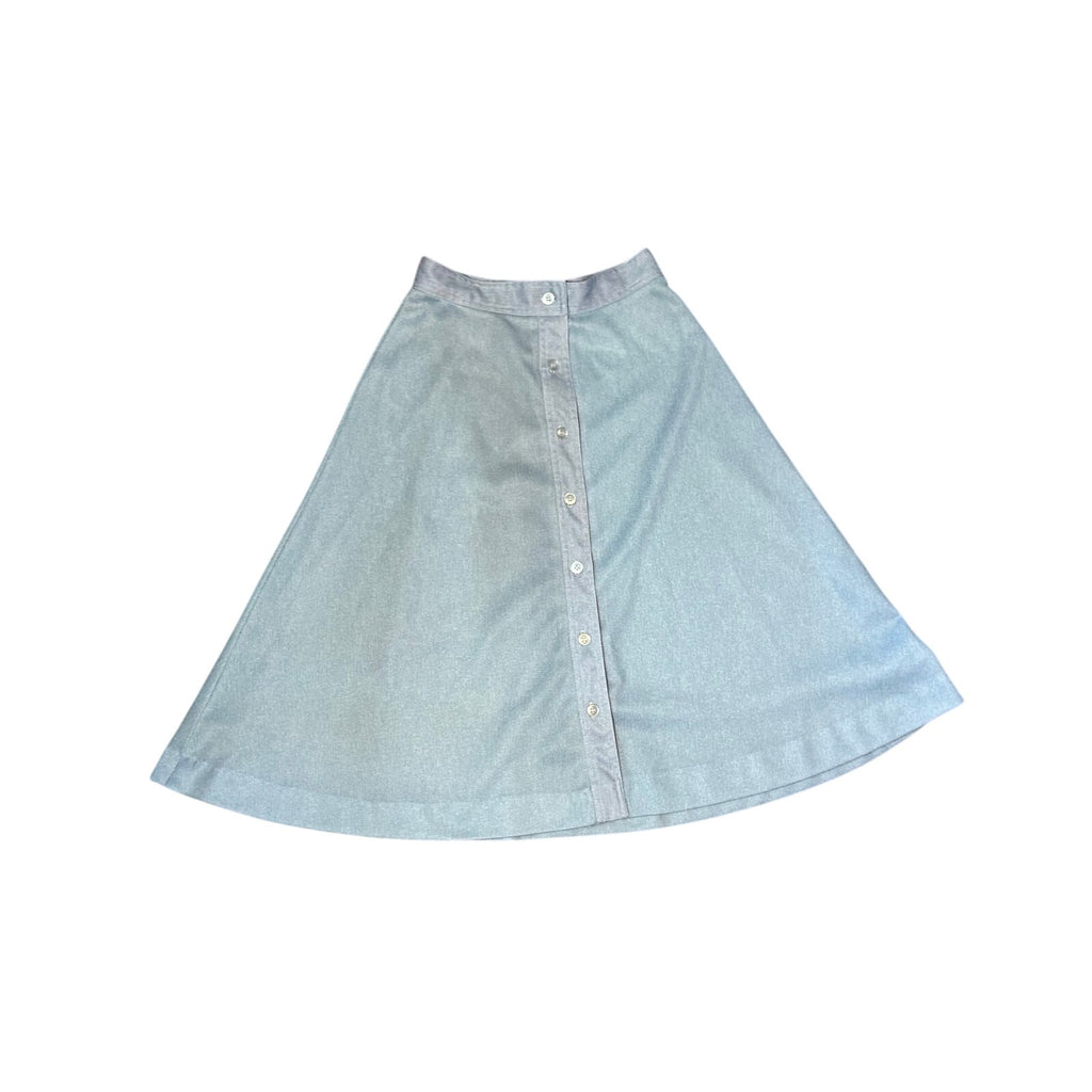 VTG 70s Blue Skirt Romper 2Pc Set Small Retro Preppy Twee Casual Indie Sleaze