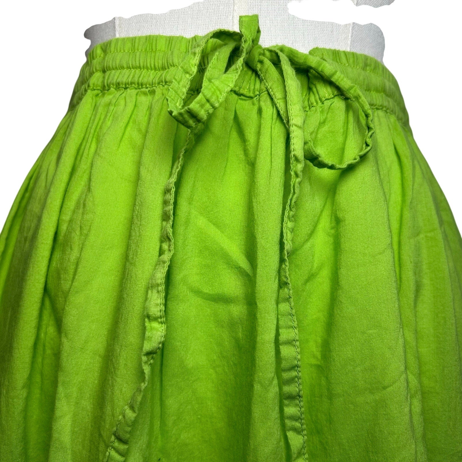Green Ombre Broomstick L Maxi Skirt Sequin Embroidered Y2K Boho Fairy Grunge