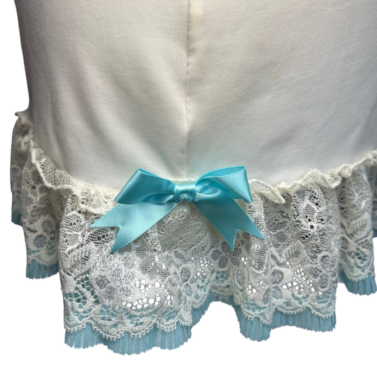 Victoria's Secret White Blue Lace Bridal Corset Bustier 34C Set Bridal Coquette