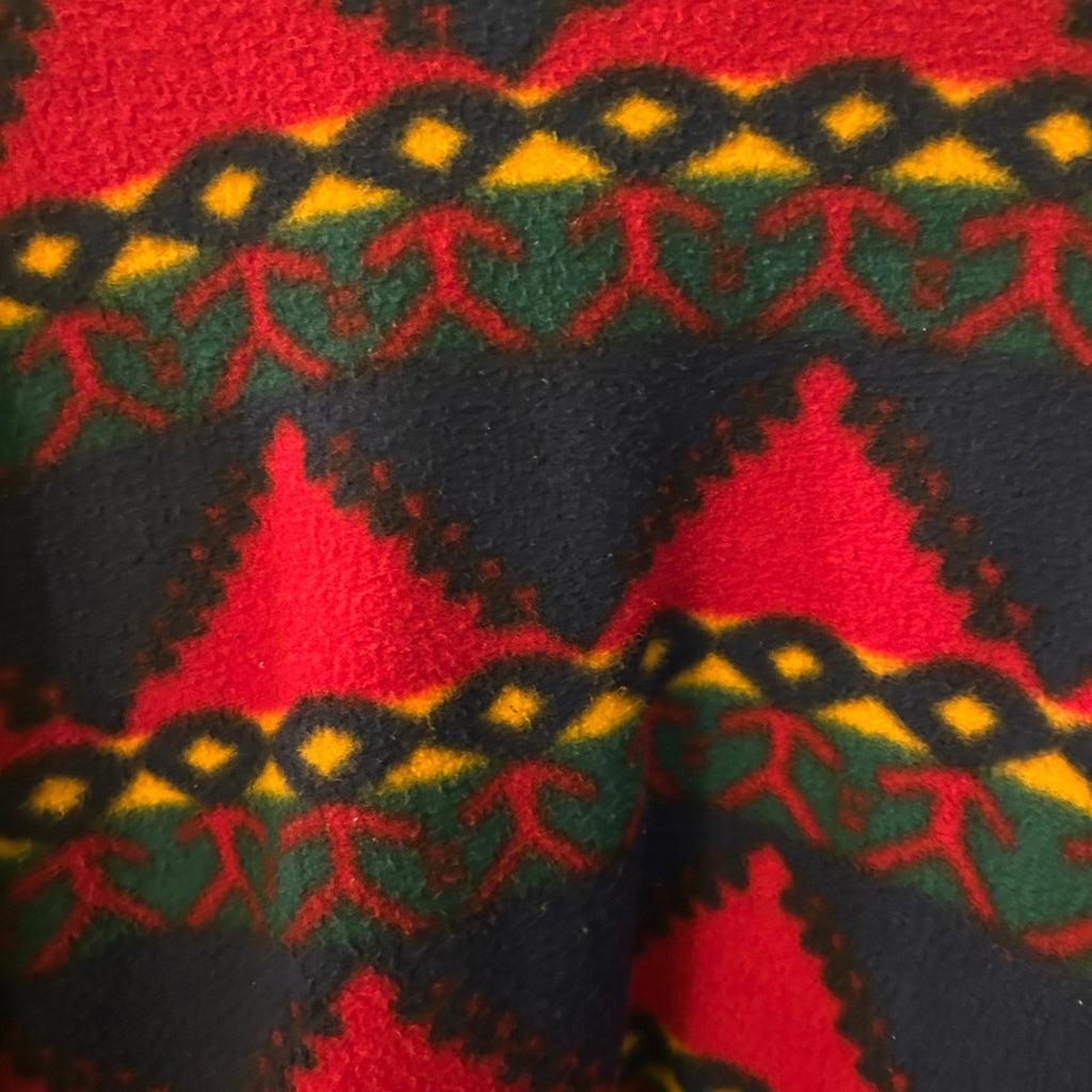 VTG Winterset Aztec Southwestern Fleece Zip Up Jacket Red Blue M Gorpcore Boho