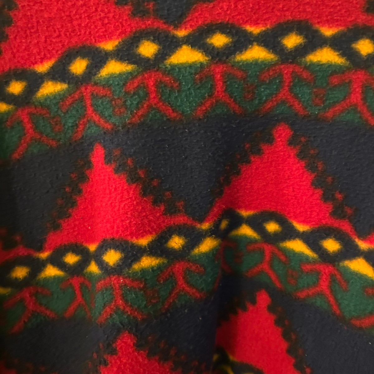VTG Winterset Aztec Southwestern Fleece Zip Up Jacket Red Blue M Gorpcore Boho
