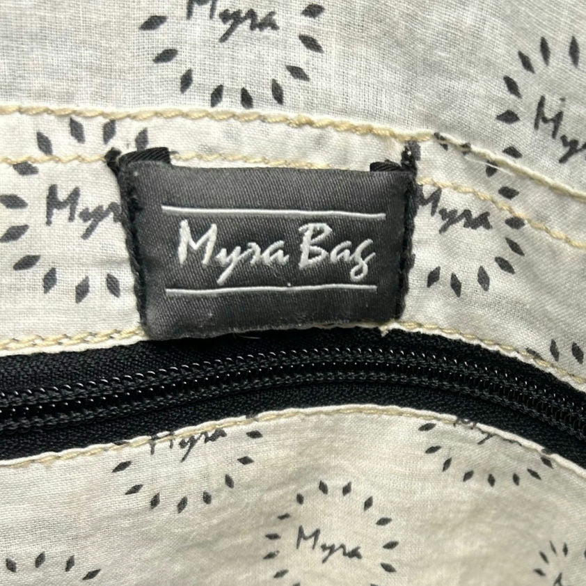Myra Bag Leather Cow Hide Crossbody Shoulder Bag Brown White Tassel Purse