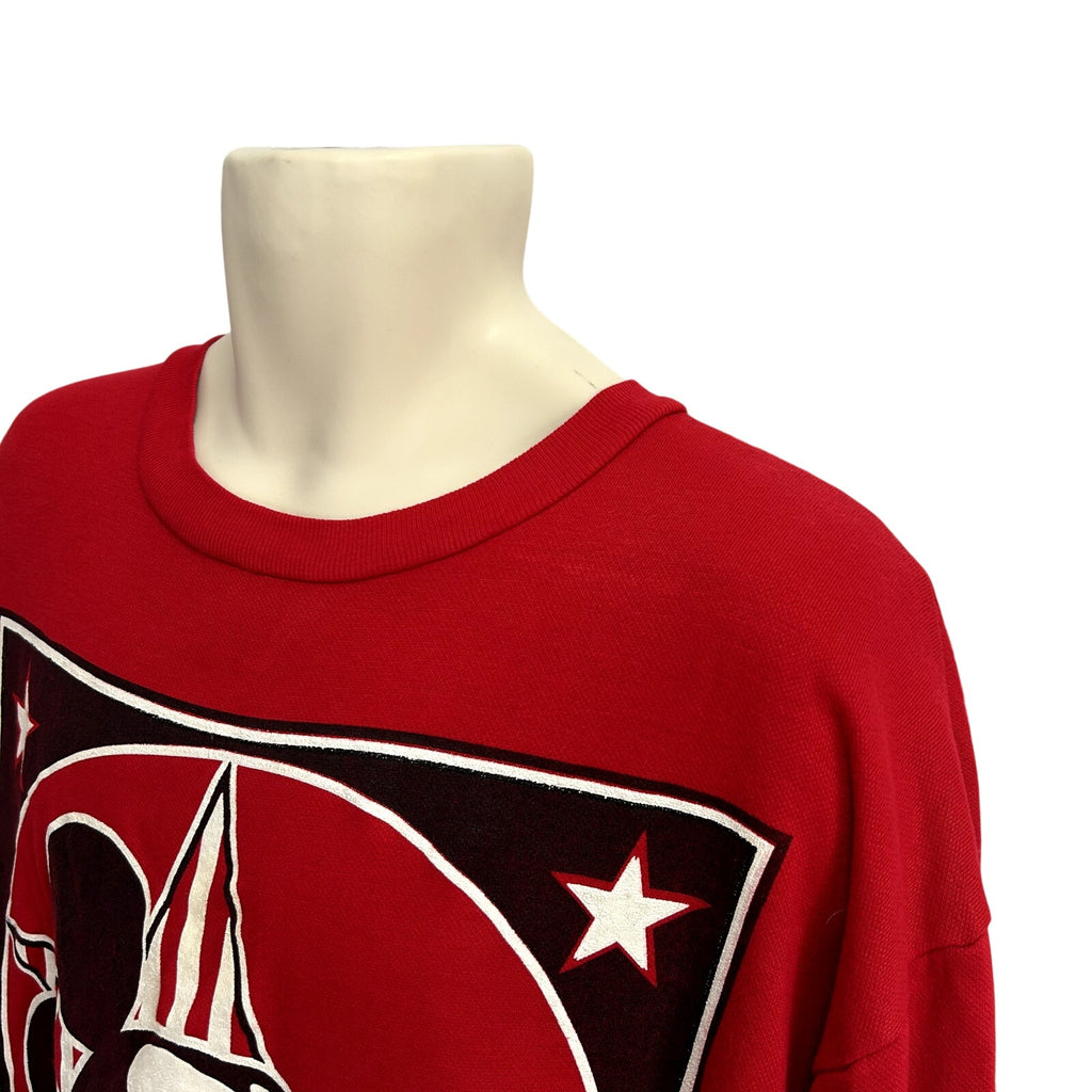 VTG 90s Disney XL Red Mickey Legends Graphic Sweatshirt Streetwear Kidcore Happy