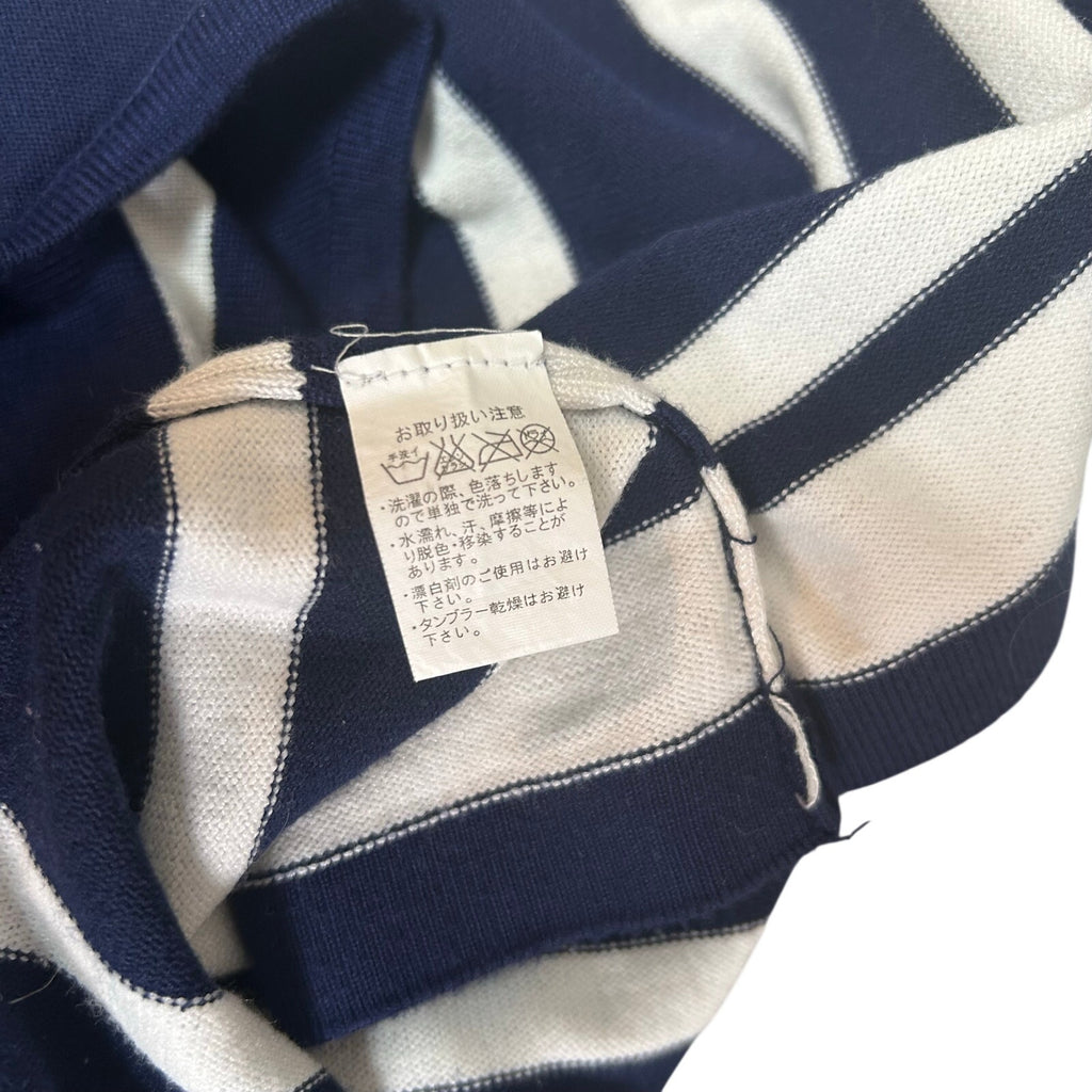 Two-O-Two Co Ltd Striped Knit Bodycon Dress Navy White Small