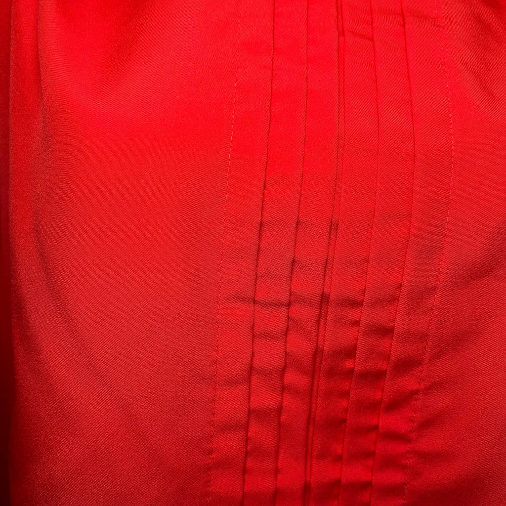 VTG 80s Claudia L Red Poinsettia Holiday Blouse Romantic Retro Twee Coquette