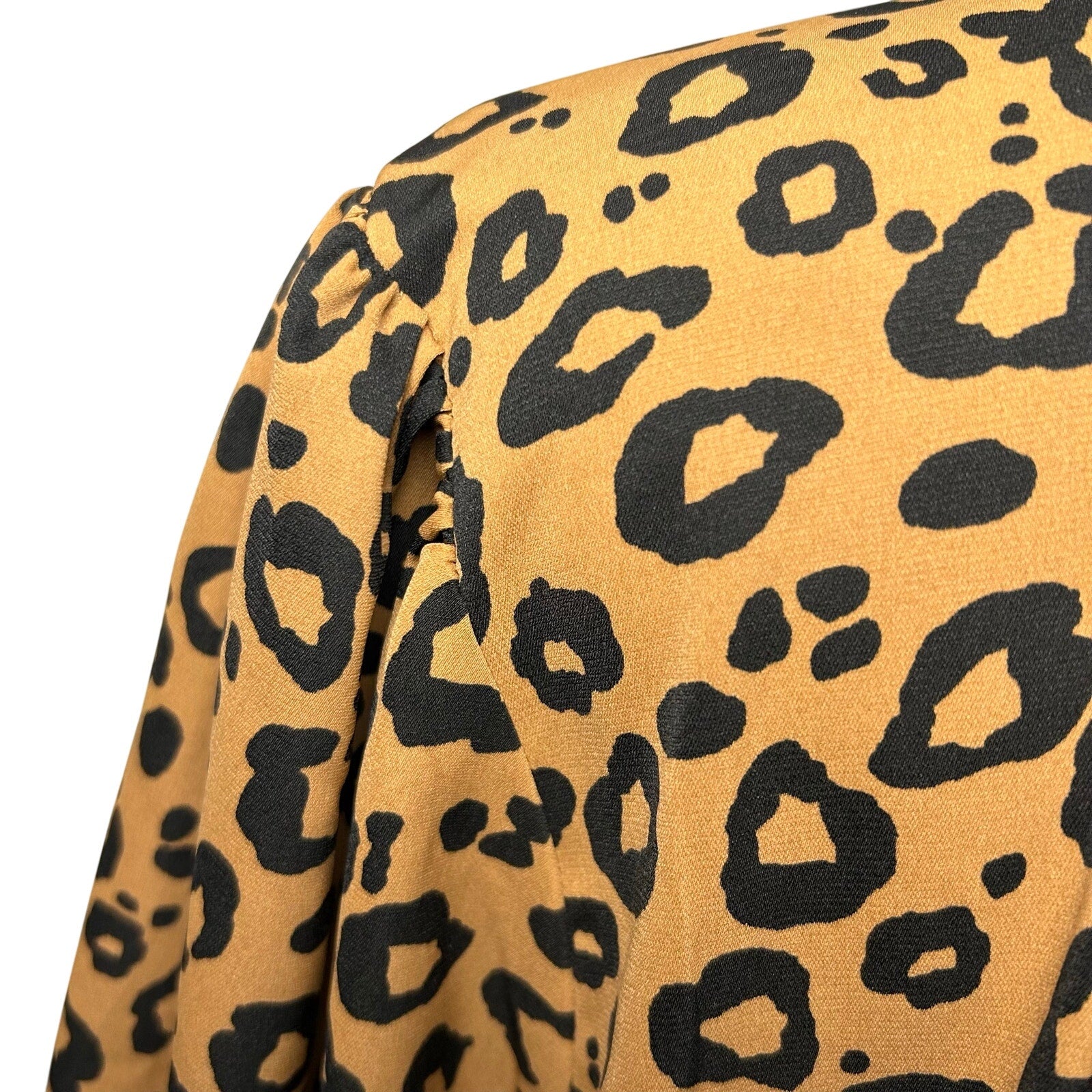 Ava & Viv Animal Print Ruffle Midi Dress Plus 2X Whimsigoth Boho Retro Cheetah