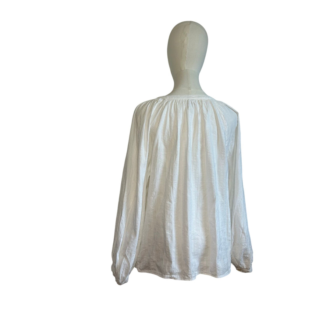 Old Navy White Textured Sea Salt Long Sleeve Top PL Casual Cottage Loungewear