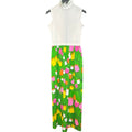 VTG 70s Alison Ayres Maxi Dress Green Floral Retro Tulip Print S Whimsigoth Boho