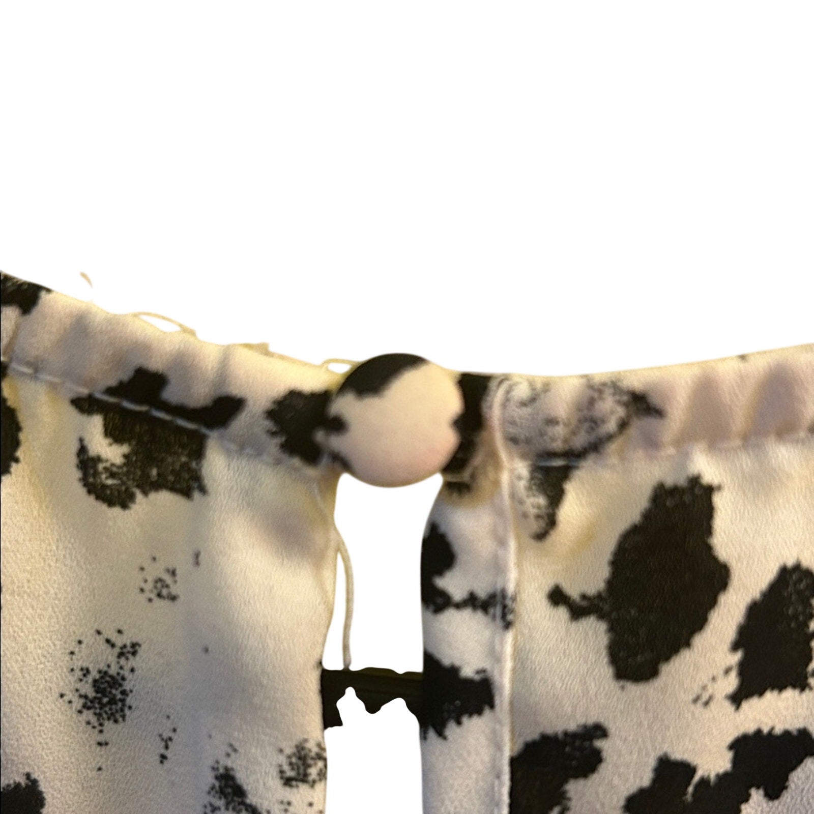 Halogen Cap Sleeve Blouse 1X Plus Size Animal Print Black White Nordstrom Top
