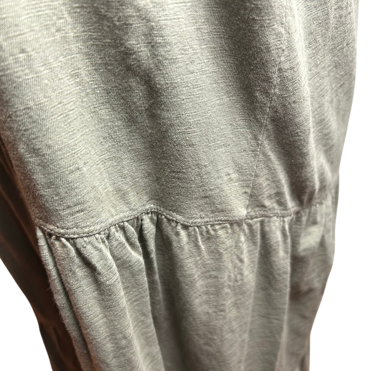 Wilt Slub Knit Tiered Midi Dress Sage Green S