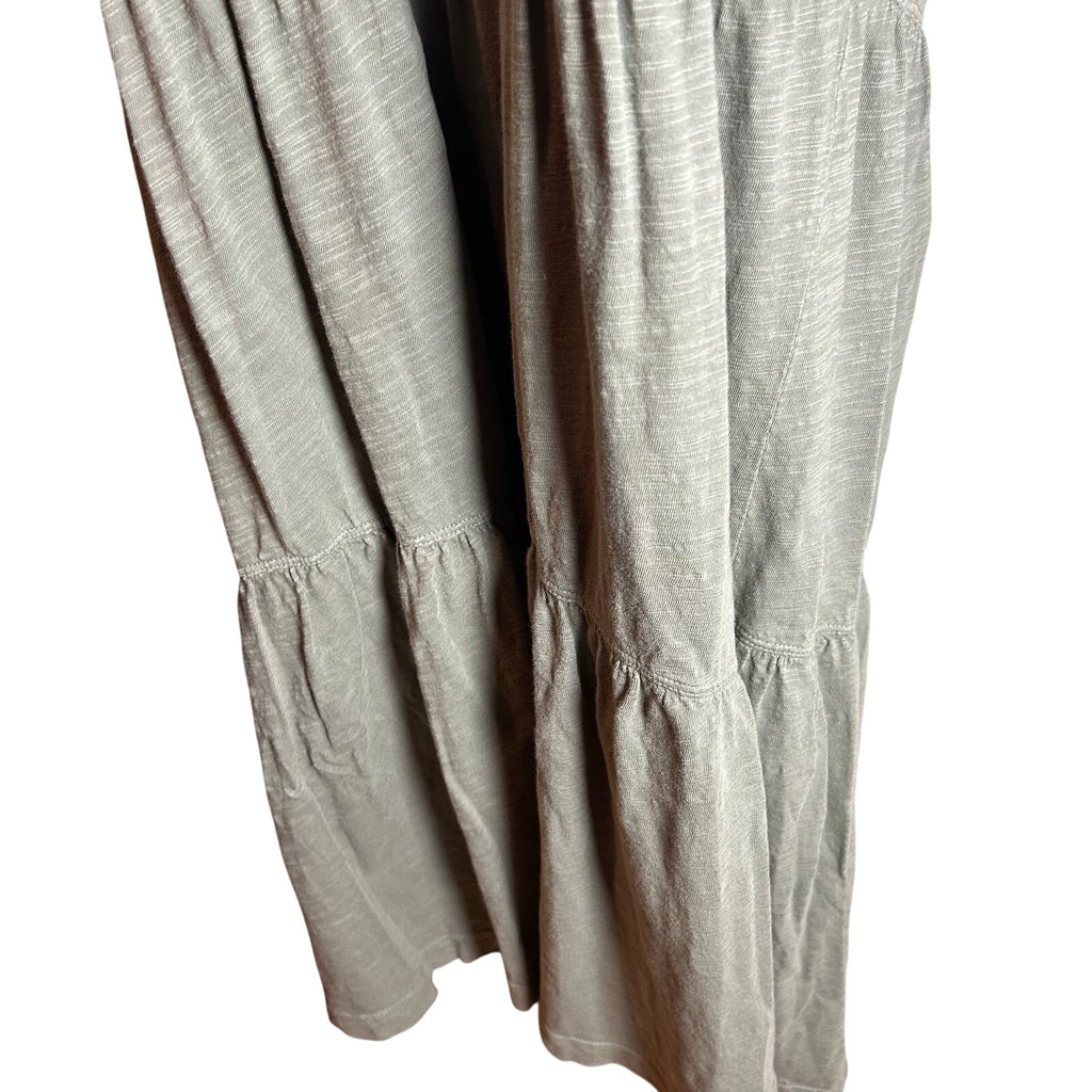 Wilt Slub Knit Tiered Midi Dress Sage Green S