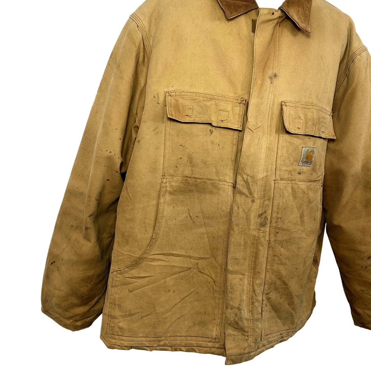 VTG 90s Carhartt J18 48R Tan Quilted Duck Detroit Work Barn Jacket Coat Gorpcore