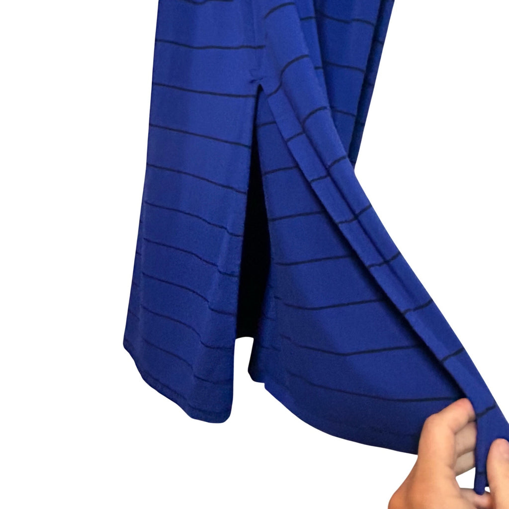 Banana Republic Striped Knit Maxi Dress Mountain Blue Small Coastal Minimalist