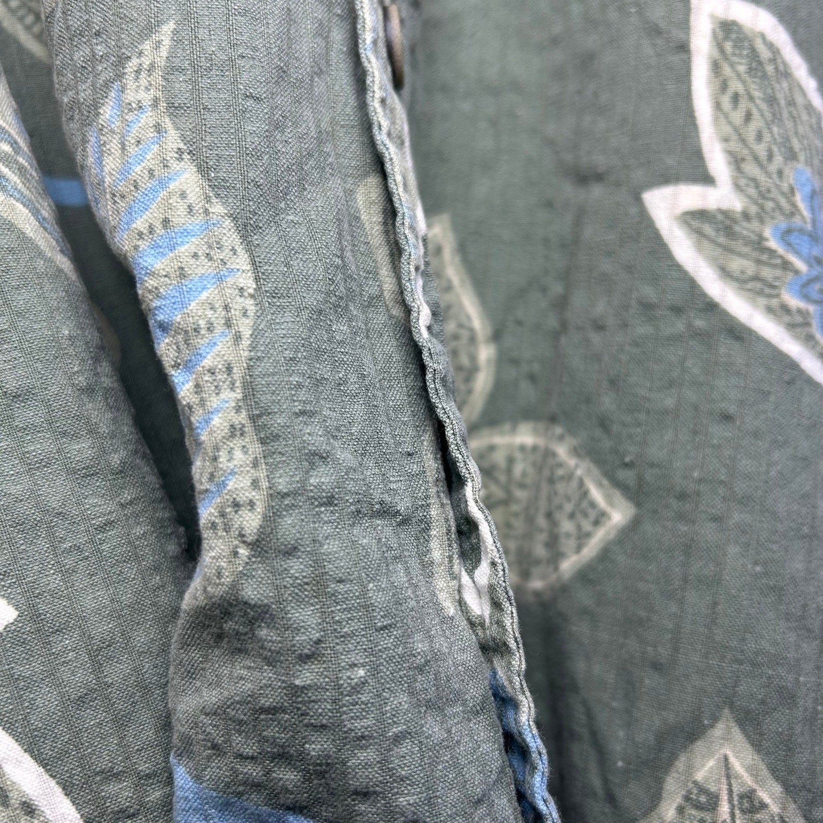 VTG Y2K Arizona Jean Co S Green Seersucker Button Down Shirt Casual Streetwear