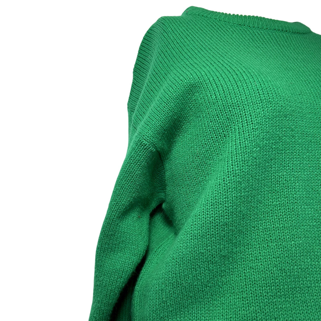 VTG 90s Alicia M Green Cable Knit Relaxed Cottage Sweater Casual Comfy Preppy