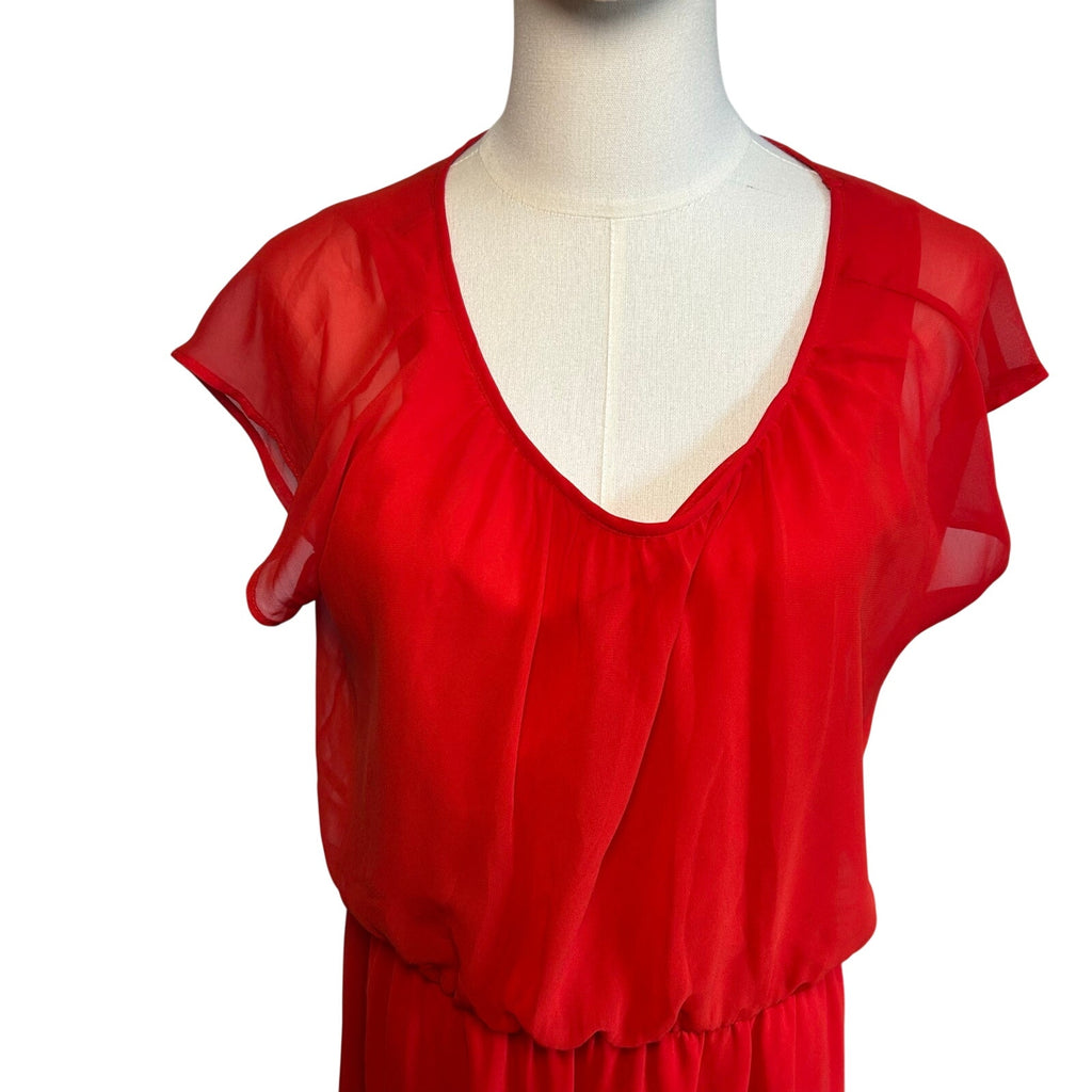 I.N. Studio Red Knee Lenght Midi 14 Dress Minimalist Preppy Glam Coquette Casual