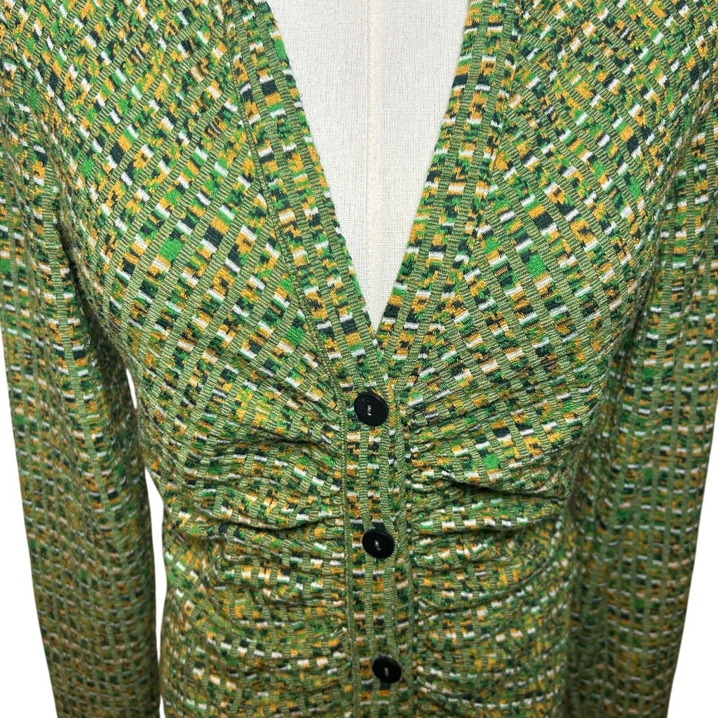 Stradivarius Green Long Sleeve Knit Dress M Minimalist Preppy Retro Streetwear