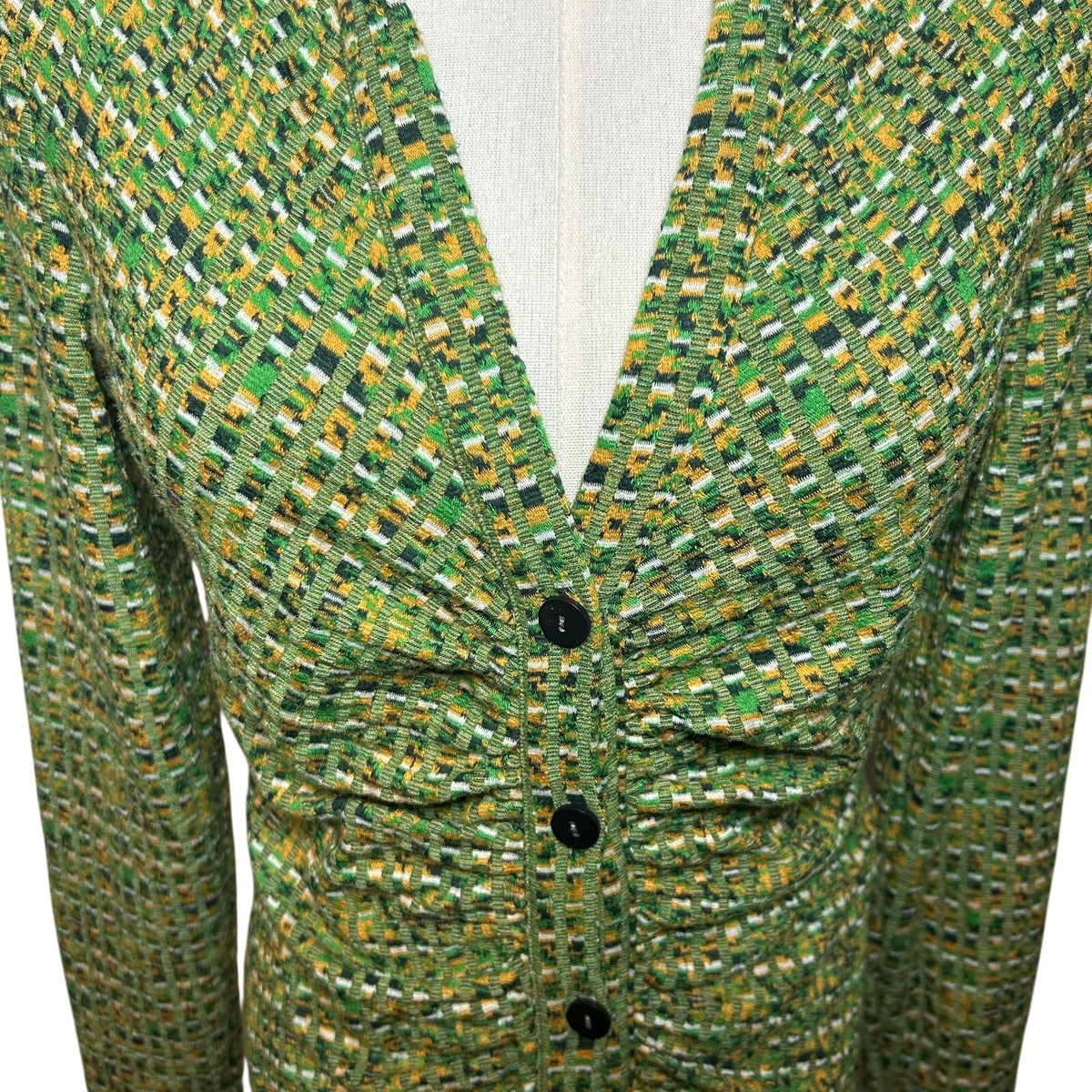 Stradivarius Green Long Sleeve Knit Dress M Minimalist Preppy Retro Streetwear