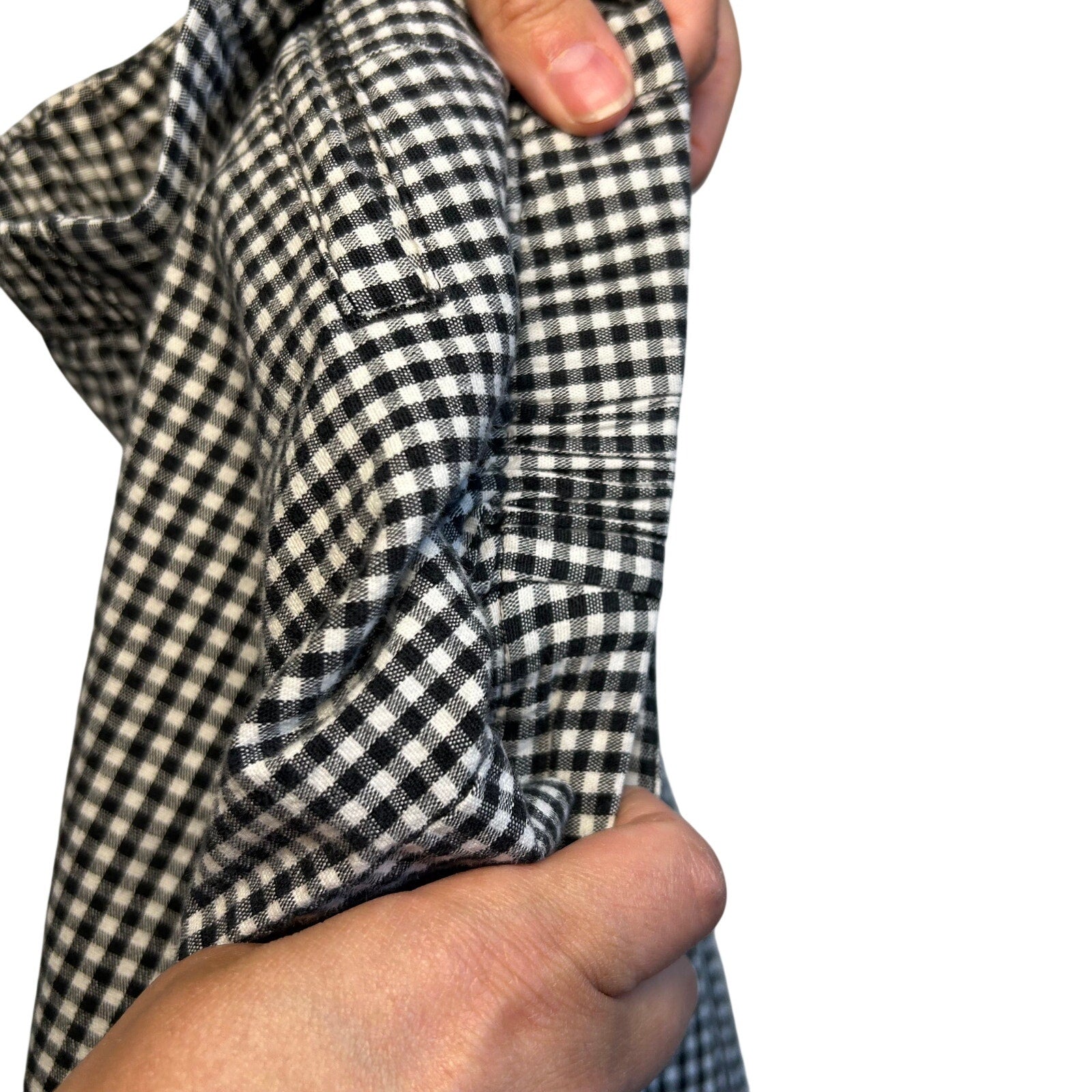 VTG 90s David Brooks Gingham Pants 8 29 Black White Retro Plaid Cigarette Slacks