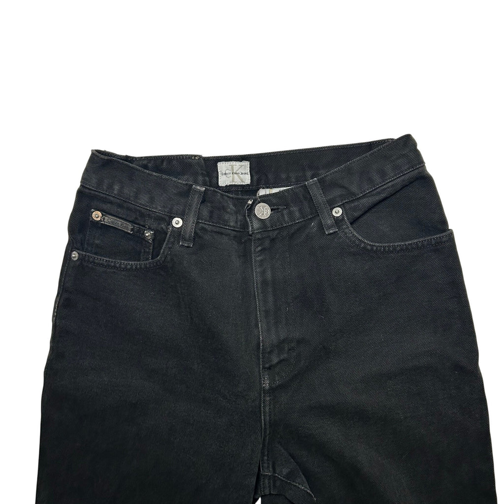 VTG 90s Calvin Klein 8 Black 100% Cotton High Rise Straight Leg Jeans Grunge