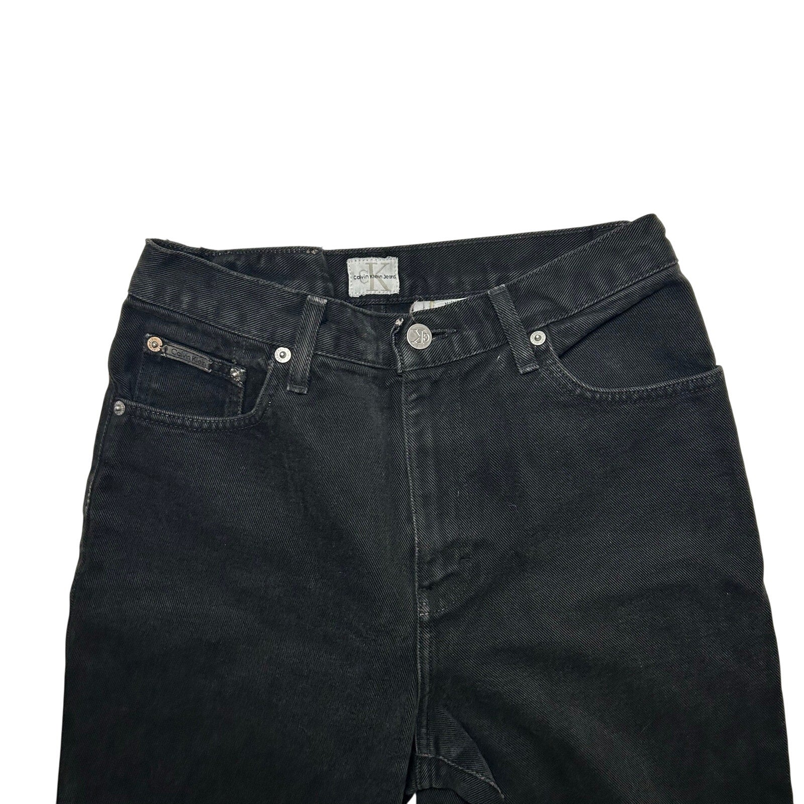 VTG 90s Calvin Klein 8 Black 100% Cotton High Rise Straight Leg Jeans Grunge