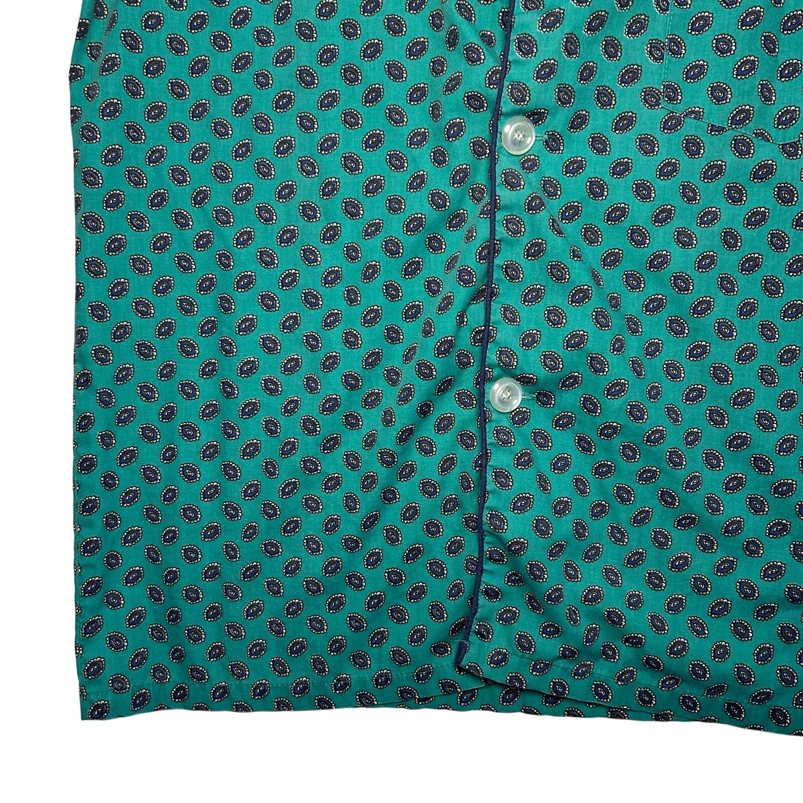 VTG 80s S Green Pajama Set Long Sleeve Loungewear Casual Retro Indie Whimsigoth