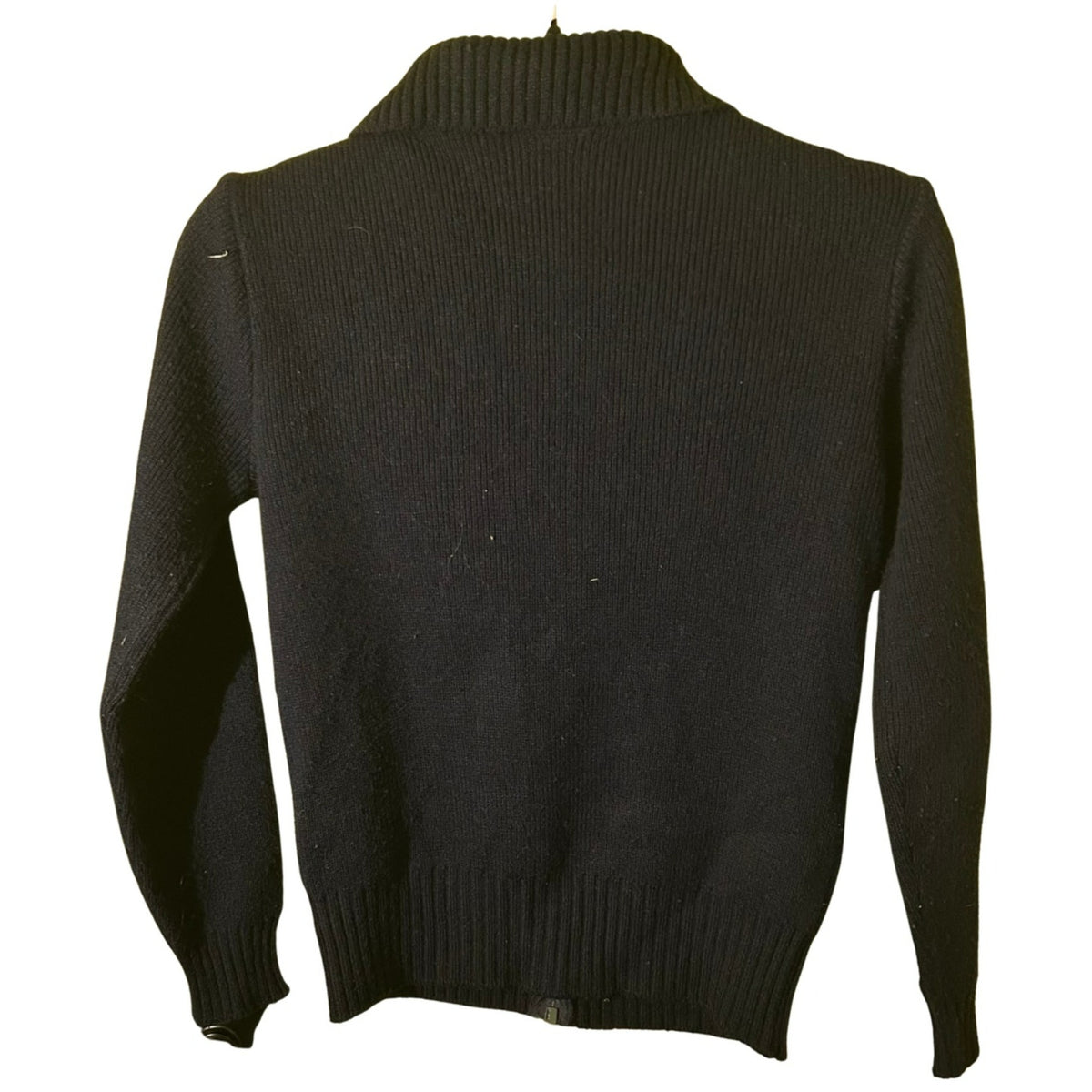 VTG 80s St Michael Navy Ribbed Knit Zip-Up XS Cardigan UK Heritage Retro Casual