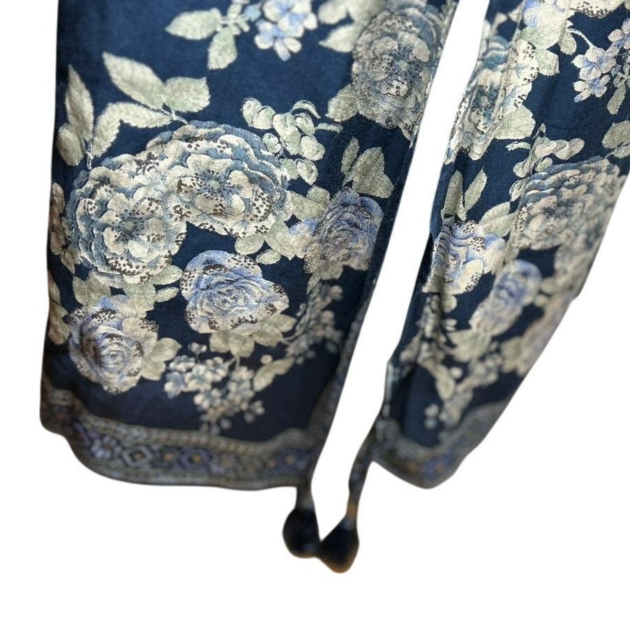 Hoondee Navy Blue Floral Embellished Kurti Tunic Dress