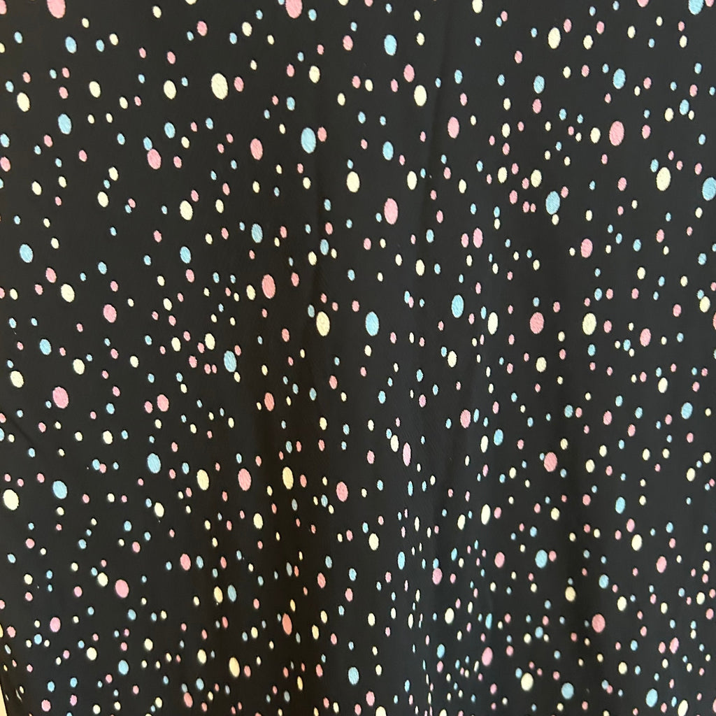 VTG Lily Black Multi Confetti Polka Dot Size M Handkerchief Hem Whimsigoth Dress