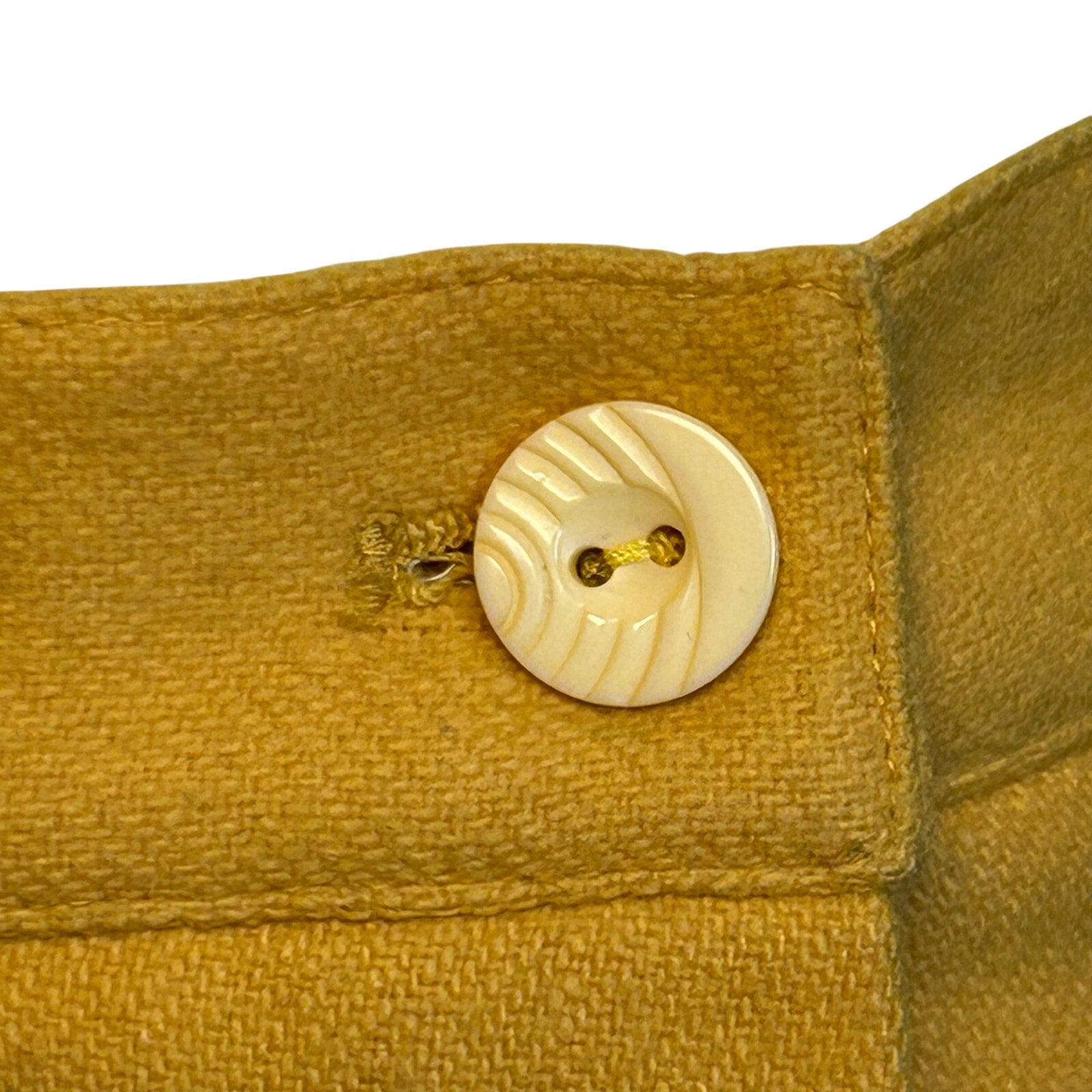 VTG 70s Peabody House Yellow Wool Pleated 4 Midi Skirt Pockets Boho Retro Twee