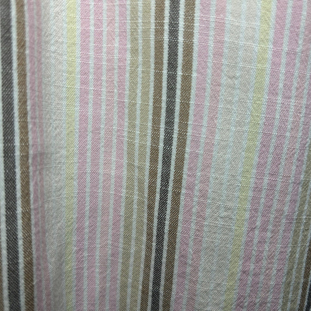 Sonoma Pink Brown Striped Dress Pockets PL Cottage Utility Minimalist Coastal