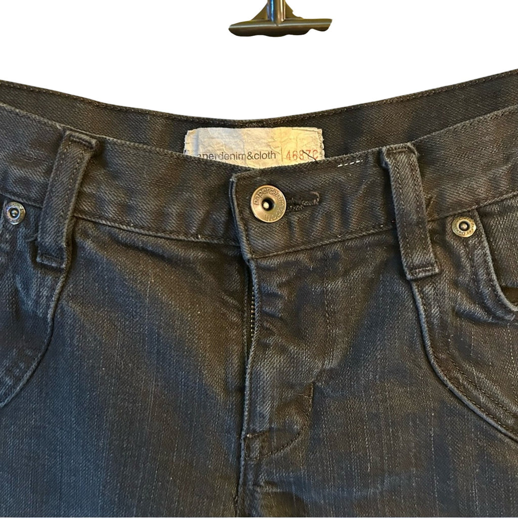 Paper Denim Cloth Black 10 Brinkely Jeans Moto Biker Ankle Zip Y2K Grunge Goth