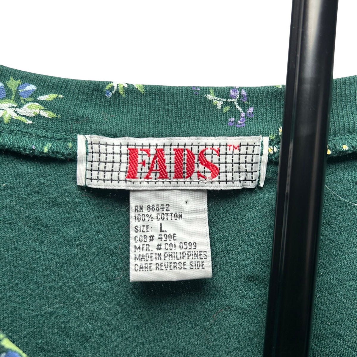 VTG Fads Floral Midi Dress Green L 90s Grunge Cottagecore