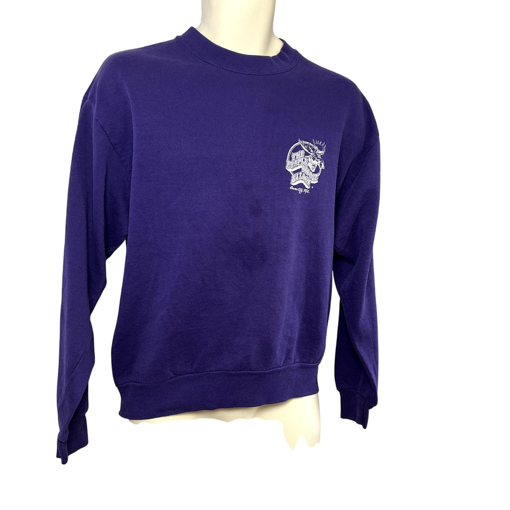 VTG 90s Jerzees M Purple Moose Saloon Ocean City MD Graphic Crewneck Sweatshirt