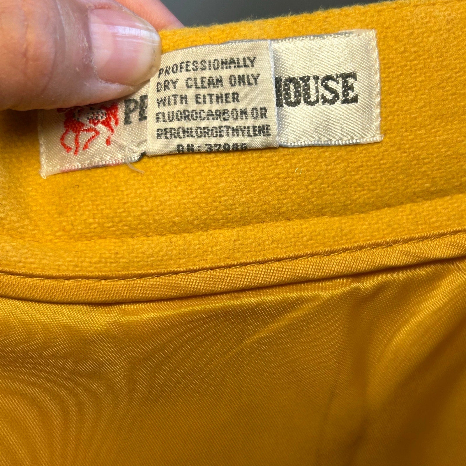 VTG 70s Peabody House Yellow Wool Pleated 4 Midi Skirt Pockets Boho Retro Twee