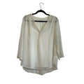 Liz Claiborne Polka Dot Blouse XL White Silver Vintage Cami Overlay Retro Top
