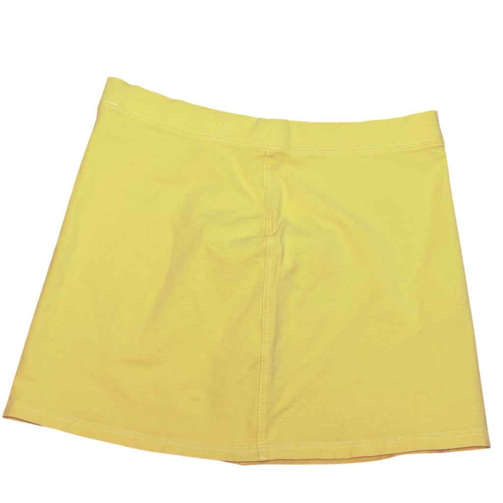 VTG Y2K Ann Taylor LOFT Knit Yellow M Mini Skirt Preppy Retro Casual Tennis