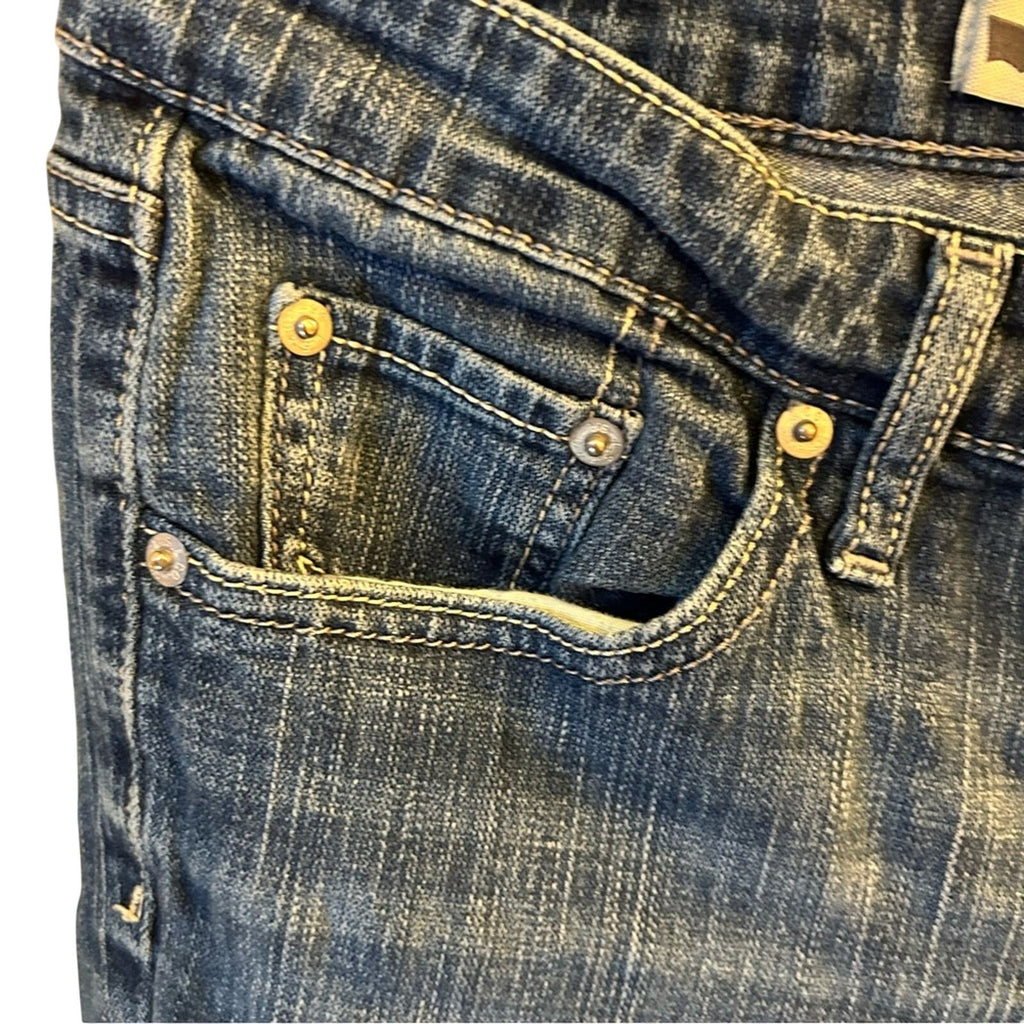 Levi's 518 Super Low Rise Boot Cut Jeans Size 9 Y2K Medium Light Wash Stretch
