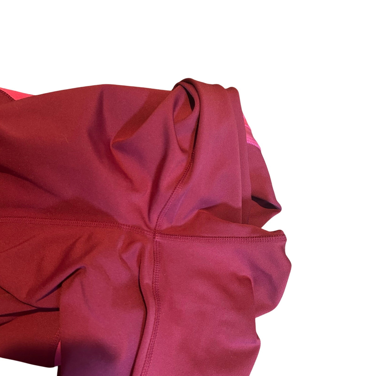 Pop Fit High Waisted Pocket Leggings Magenta Pink 2X Activewear Yoga Two Tone
