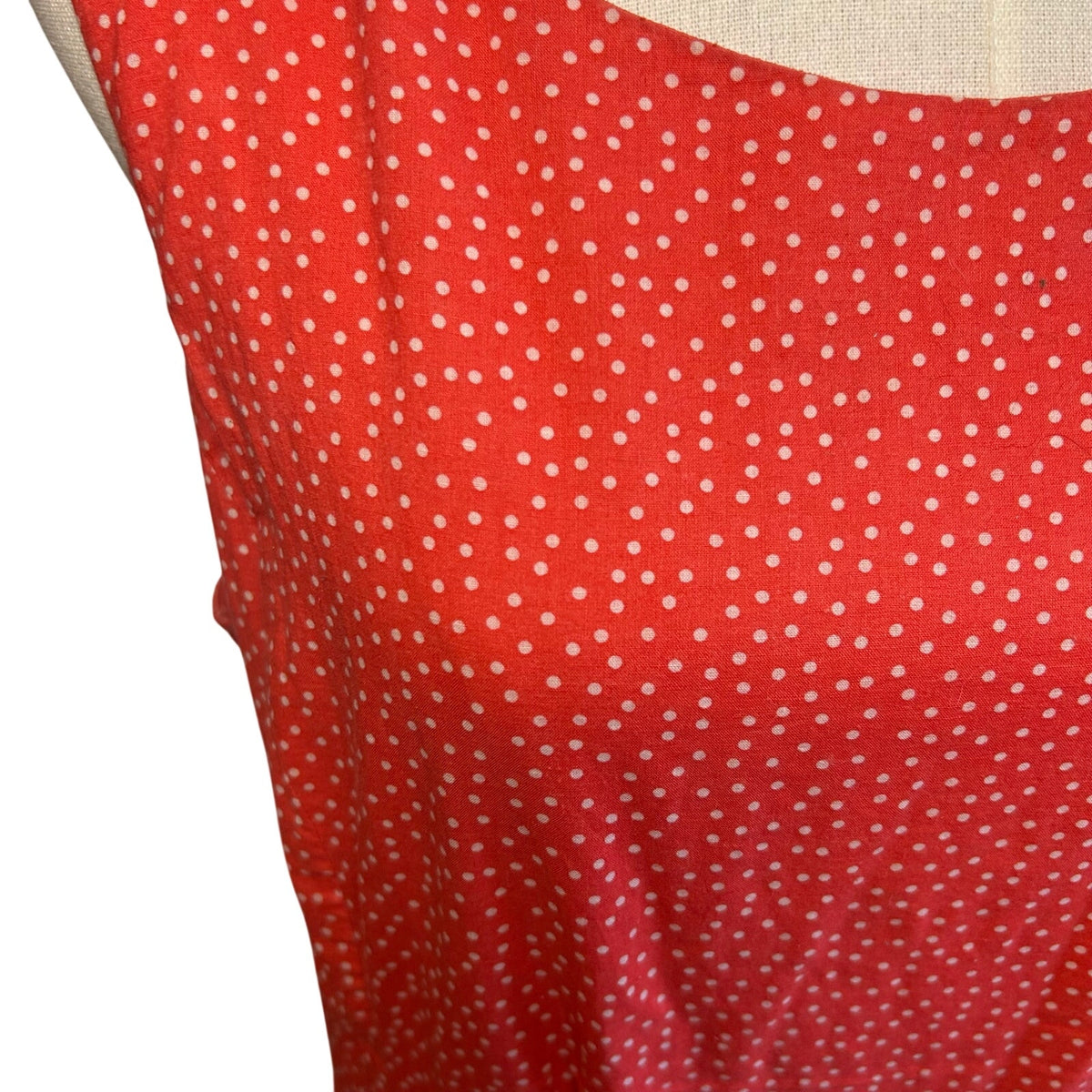 Corey P Orange Polka Dot Midi M Dress Cotton Pocket Retro Twee Preppy Sleeveless